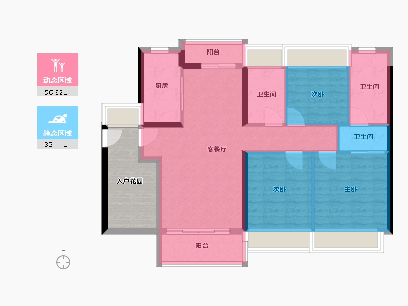 广东省-江门市-江门华发四季-84.00-户型库-动静分区