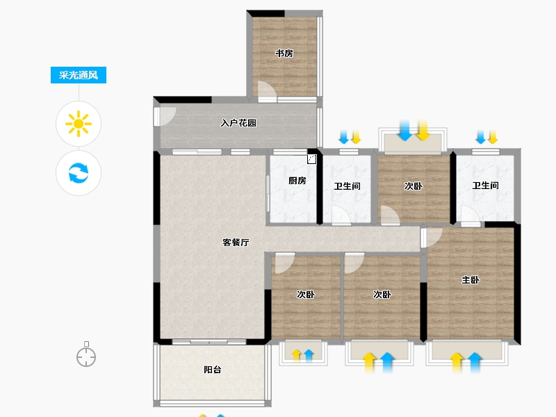 广东省-湛江市-盛世家园-132.55-户型库-采光通风