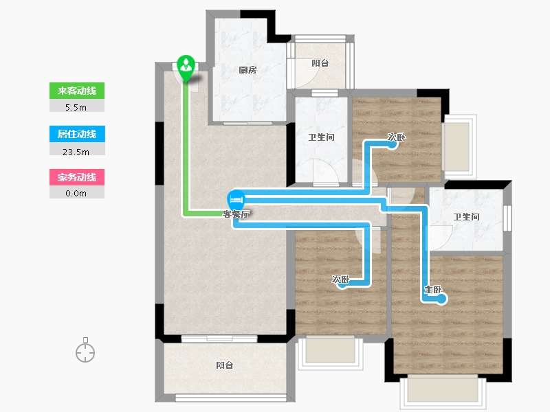 海南省-海口市-恒大御湖庄园-85.56-户型库-动静线