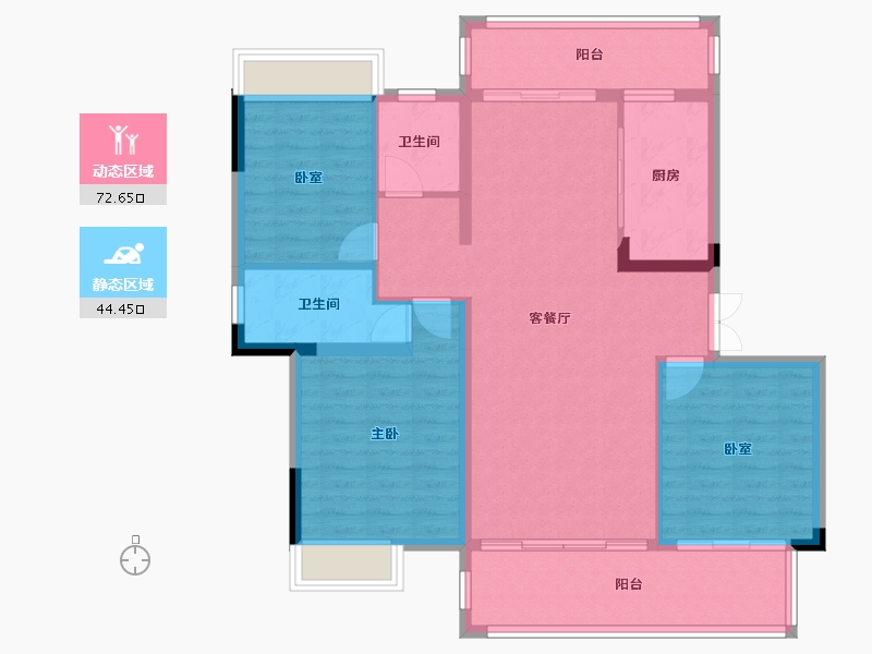 湖北省-黄冈市-书香尚城-106.08-户型库-动静分区