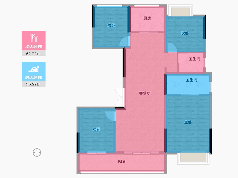 江西省-赣州市-锦绣华府-107.20-户型库-动静分区