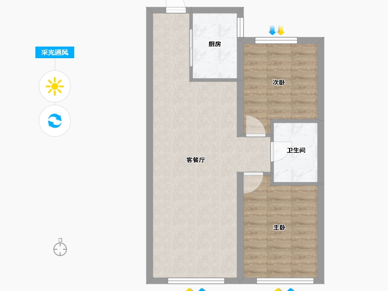 辽宁省-沈阳市-万达盛京one-72.00-户型库-采光通风