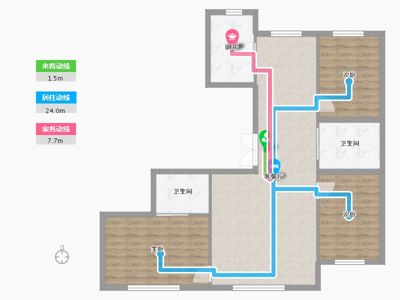 吉林省-松原市-晟兴东方赛纳-97.85-户型库-动静线