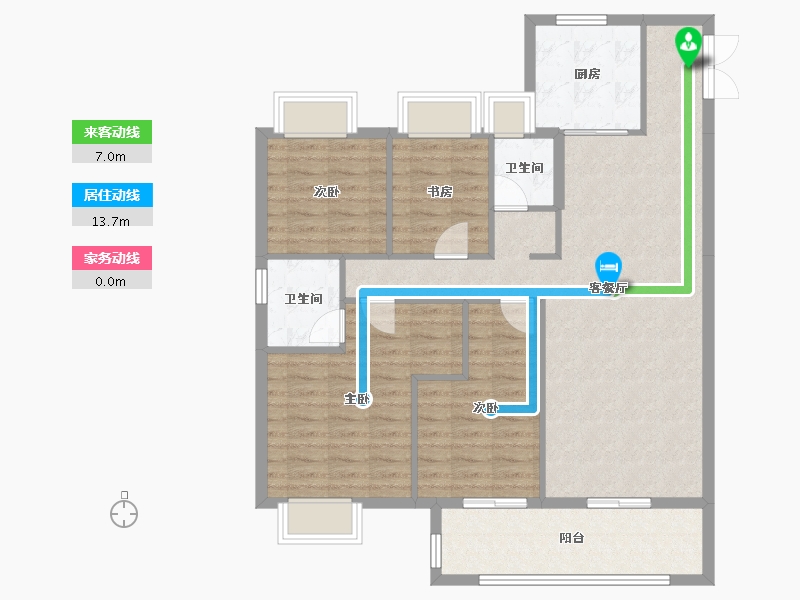 湖北省-黄石市-华嘉日月星辰-103.59-户型库-动静线