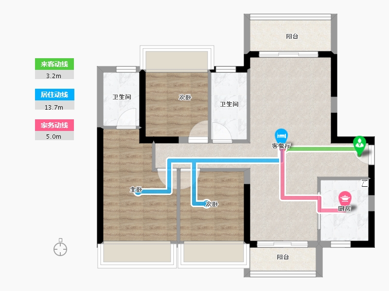 广东省-汕头市-龙光臻品阳光誉苑-74.14-户型库-动静线