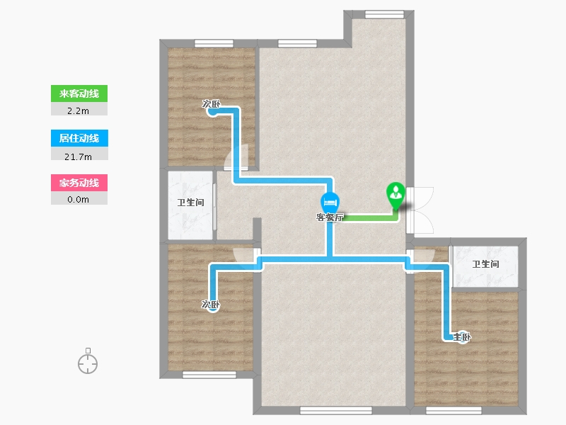 吉林省-松原市-晟兴东方赛纳-101.89-户型库-动静线