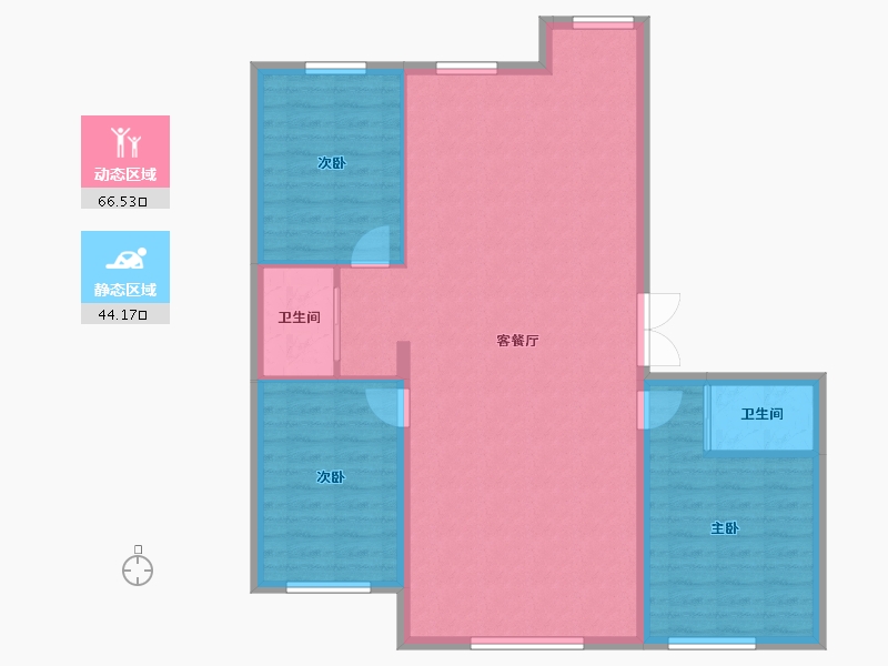 吉林省-松原市-晟兴东方赛纳-101.89-户型库-动静分区