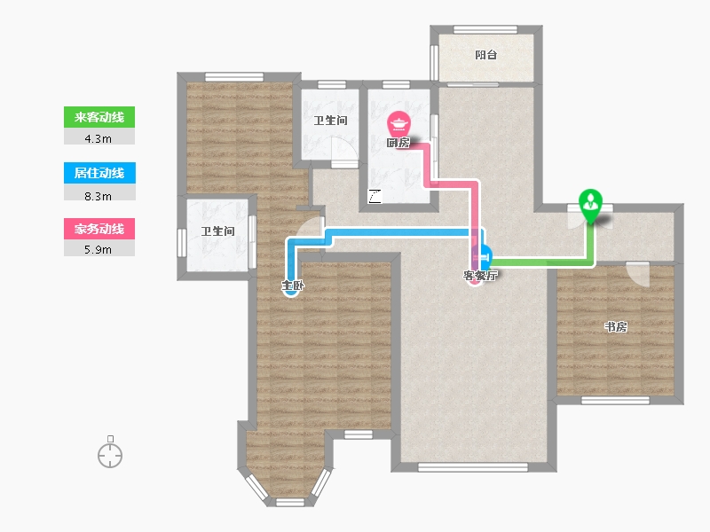 河南省-南阳市-中央花园-115.00-户型库-动静线