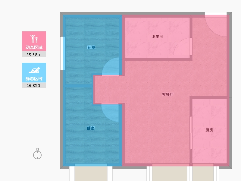 河北省-保定市-美居·大都会Meet-46.68-户型库-动静分区