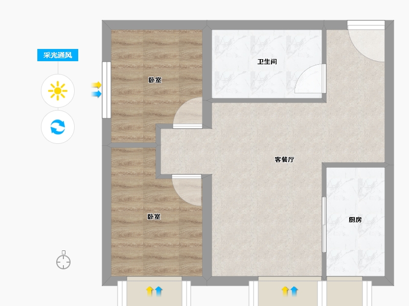 河北省-保定市-美居·大都会Meet-46.68-户型库-采光通风