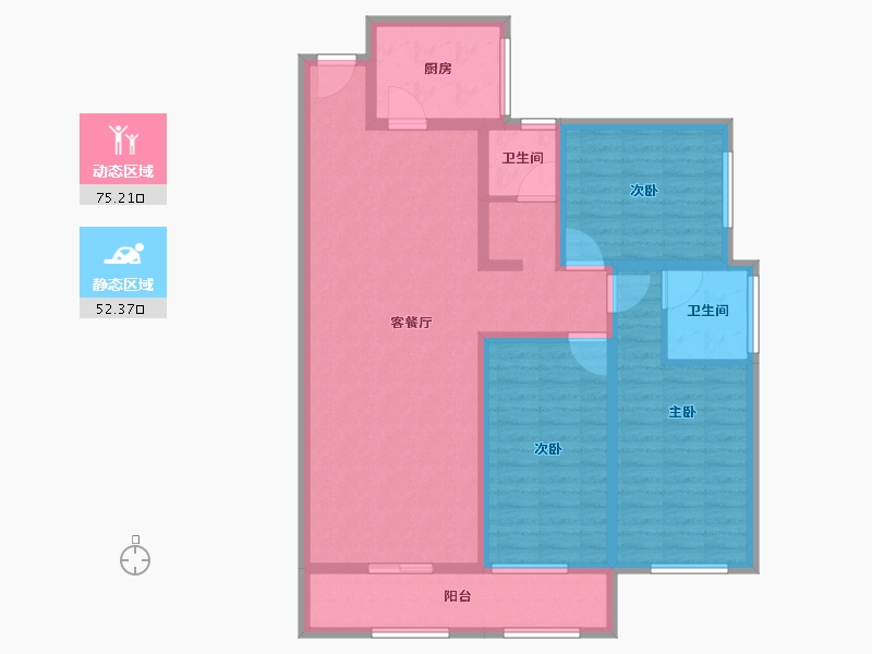 陕西省-宝鸡市-瑞丰上都-113.70-户型库-动静分区