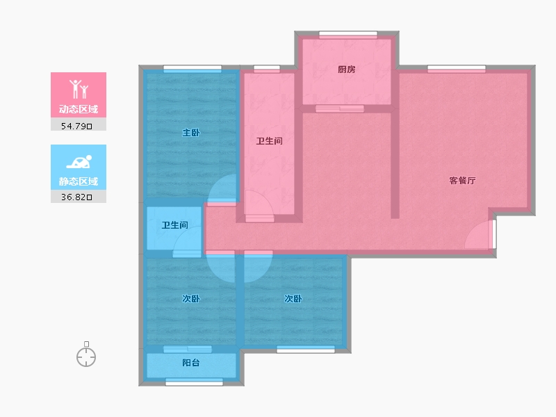 陕西省-宝鸡市-瑞丰上都-80.34-户型库-动静分区