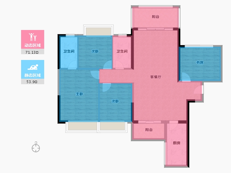 广东省-湛江市-盛和园-112.72-户型库-动静分区