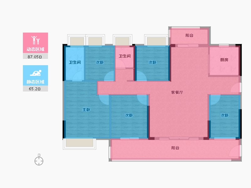 广东省-梅州市-五华敏捷城-138.40-户型库-动静分区