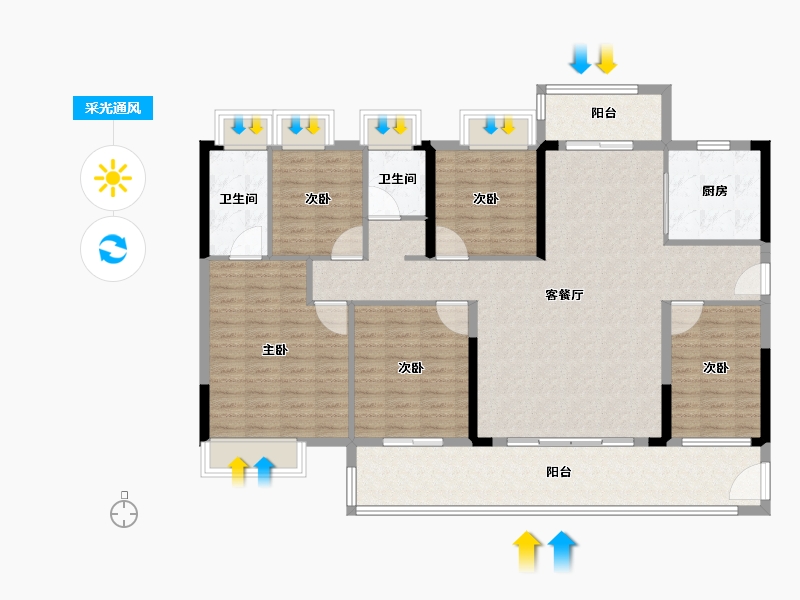 广东省-梅州市-五华敏捷城-138.40-户型库-采光通风