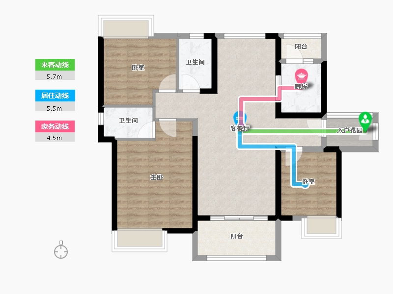 广东省-湛江市-申蓝宝邸-87.93-户型库-动静线