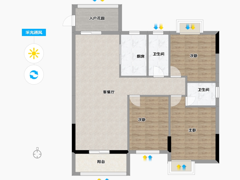 湖北省-随州市-公园三号-97.14-户型库-采光通风