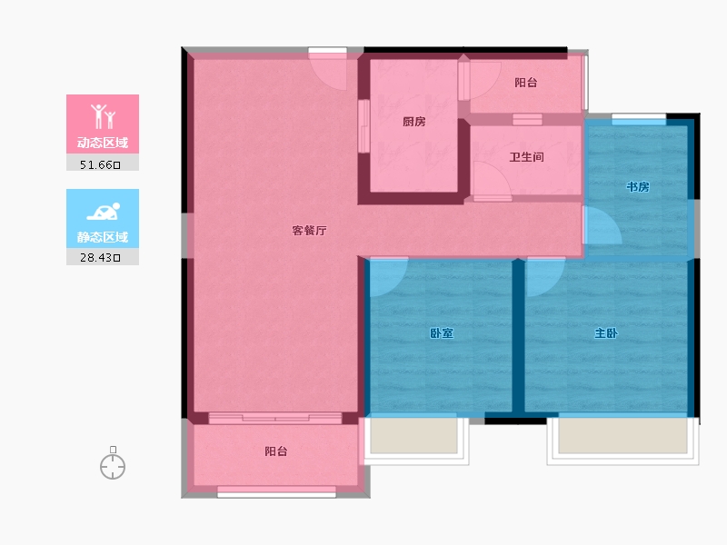 广东省-湛江市-申蓝宝邸-71.19-户型库-动静分区