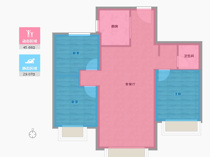 河北省-保定市-美居·大都会Meet-66.97-户型库-动静分区