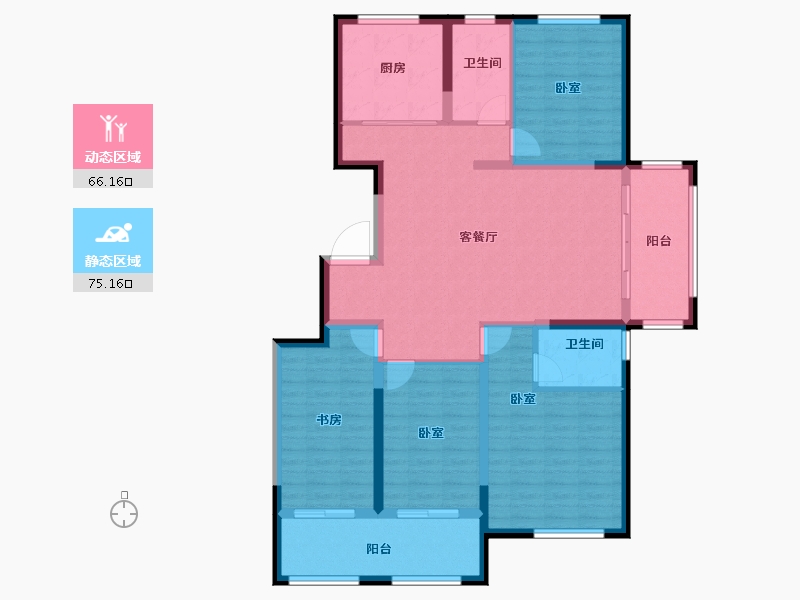 山东省-威海市-成山海景阁-127.77-户型库-动静分区