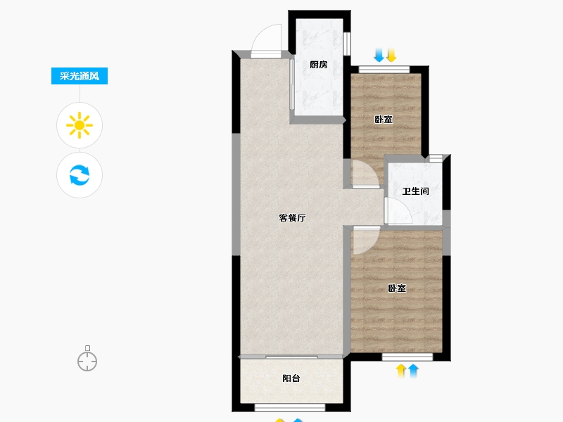 山东省-威海市-成山海景阁-63.20-户型库-采光通风