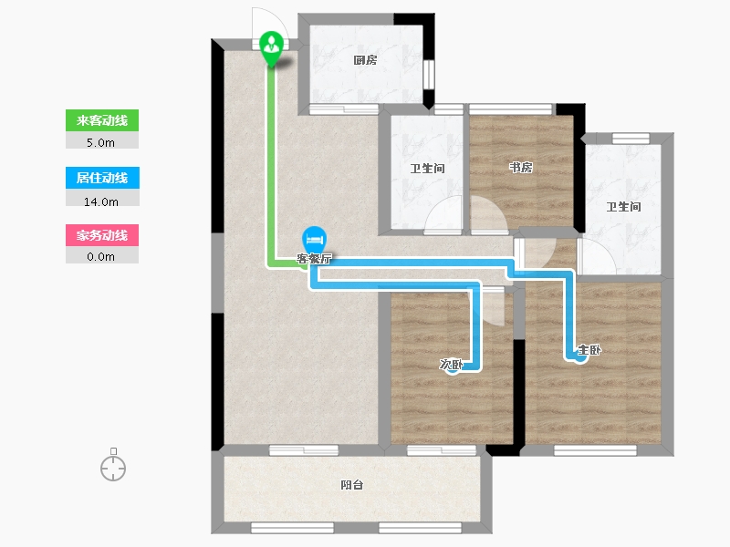 陕西省-宝鸡市-三迪金域中央3期-77.87-户型库-动静线