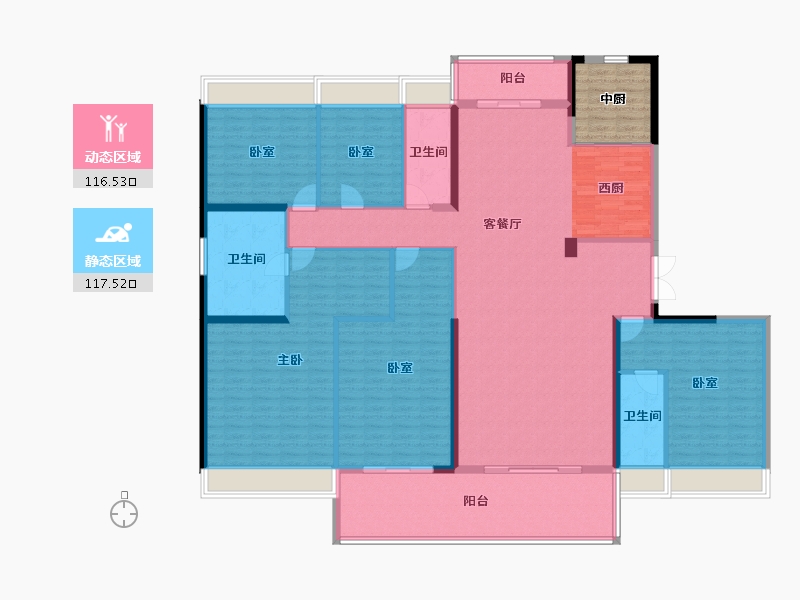 广东省-梅州市-五华碧桂园凤凰城-222.95-户型库-动静分区