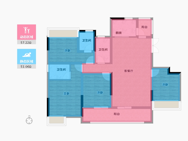 四川省-广安市-龙洲·翡翠湾-97.02-户型库-动静分区