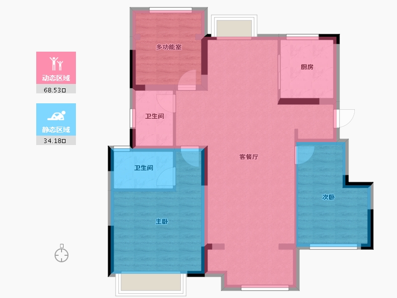 安徽省-蚌埠市-文德江山府-92.00-户型库-动静分区