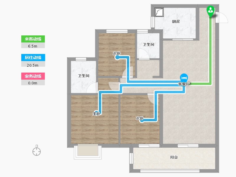 湖北省-黄石市-华嘉日月星辰-91.67-户型库-动静线