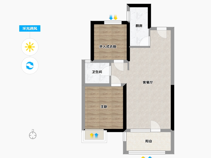 山东省-青岛市-海创景苑-57.17-户型库-采光通风