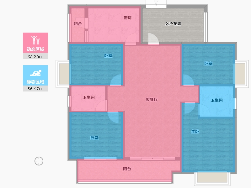 广东省-湛江市-申蓝宝邸-124.09-户型库-动静分区