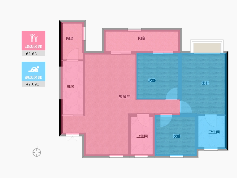 四川省-巴中市-平昌金域华府-92.82-户型库-动静分区