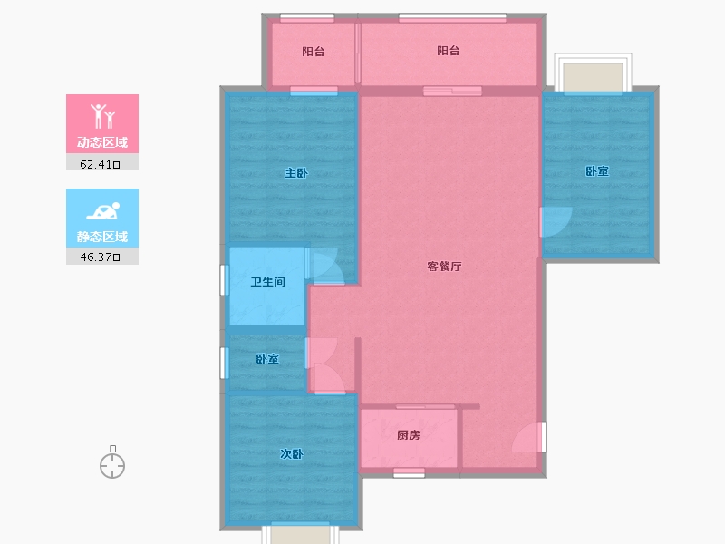 广东省-汕头市-福田里-99.00-户型库-动静分区