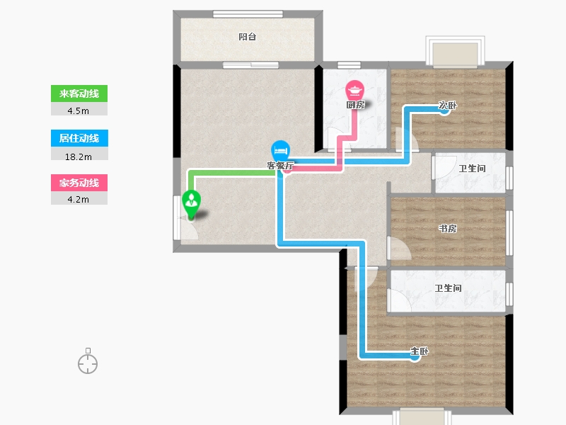 湖北省-黄石市-东方装饰城五期-97.60-户型库-动静线