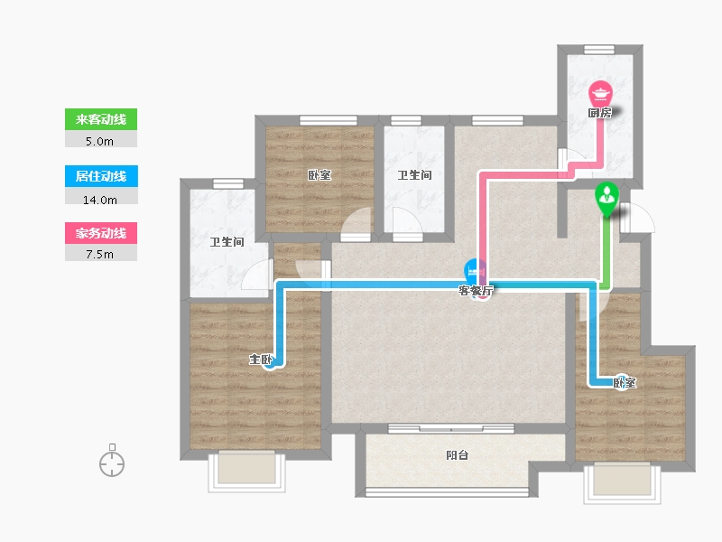 山东省-威海市-​威海万达广场-96.00-户型库-动静线