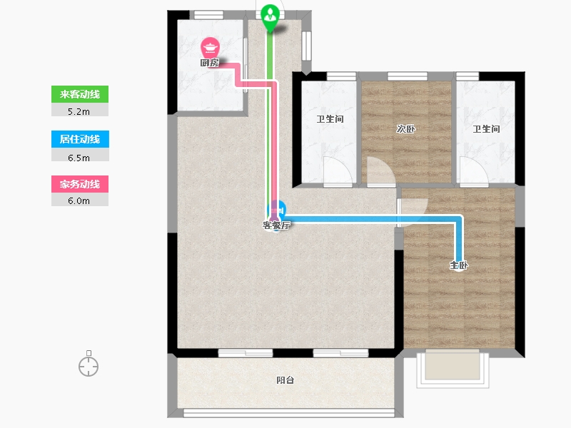 海南省-文昌市-融创高隆湾-79.81-户型库-动静线