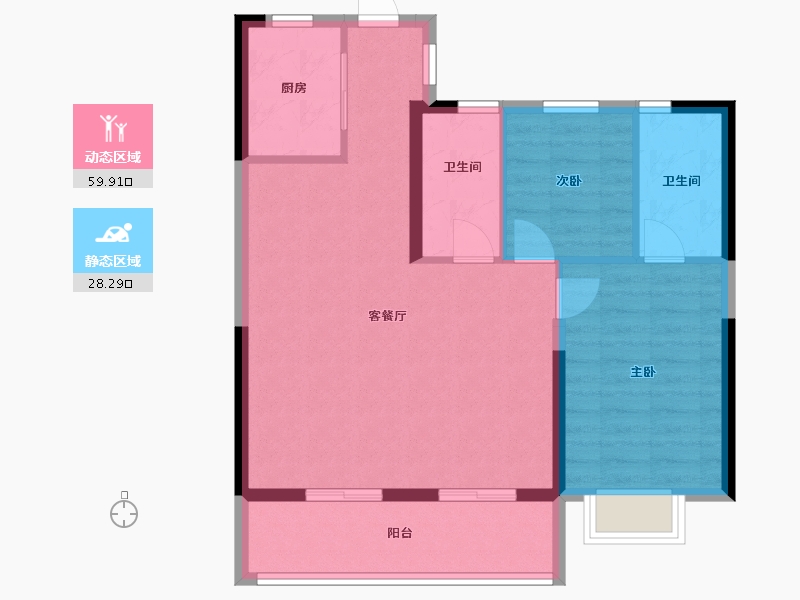 海南省-文昌市-融创高隆湾-79.81-户型库-动静分区