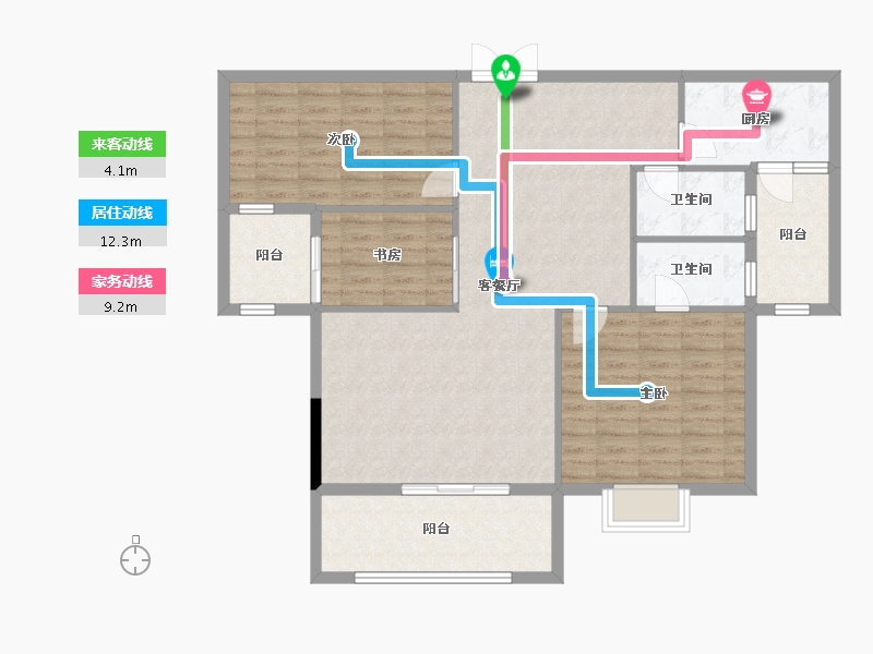 湖北省-黄石市-东方装饰城五期-112.16-户型库-动静线