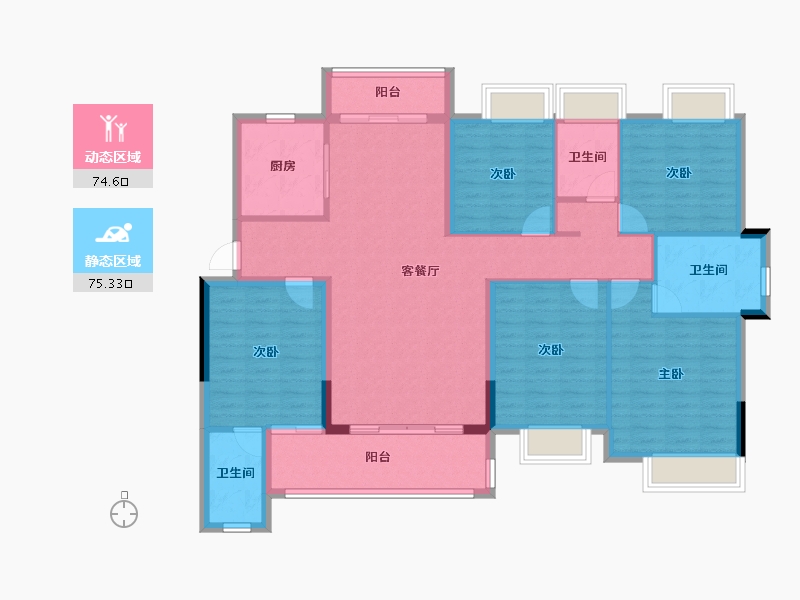 江西省-赣州市-定南山水名都-136.00-户型库-动静分区