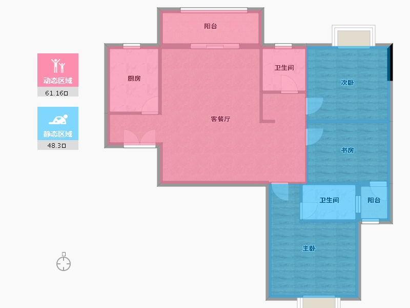 湖北省-黄石市-东方装饰城五期-99.67-户型库-动静分区