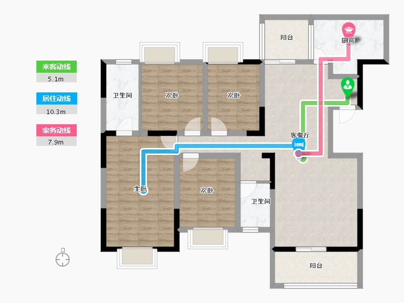 海南省-海口市-汇元幸福森林-113.97-户型库-动静线