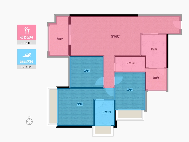 广东省-湛江市-公园一号-88.70-户型库-动静分区