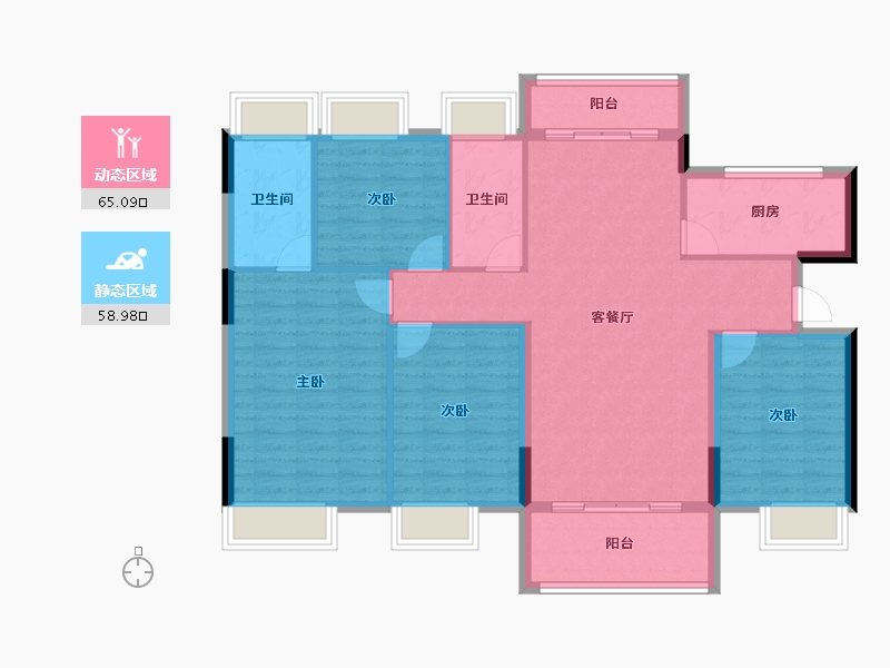 江西省-赣州市-定南山水名都-112.80-户型库-动静分区