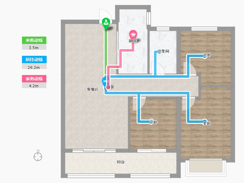 山东省-潍坊市-蓝郡小区-90.00-户型库-动静线