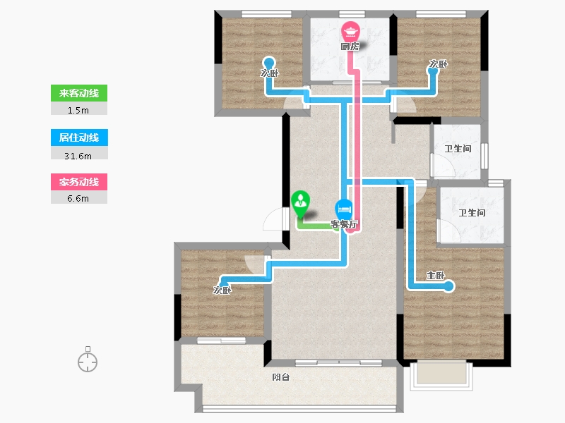 江西省-赣州市-宁都中梁壹号院-109.60-户型库-动静线