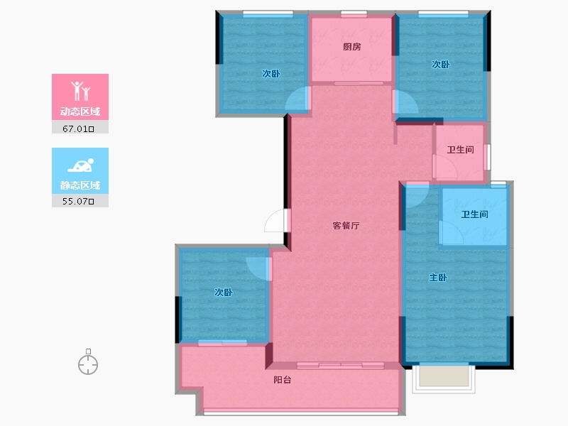 江西省-赣州市-宁都中梁壹号院-109.60-户型库-动静分区