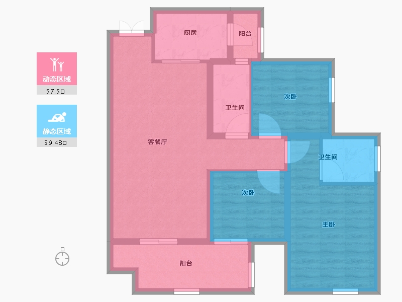 四川省-巴中市-平昌金域华府-86.52-户型库-动静分区