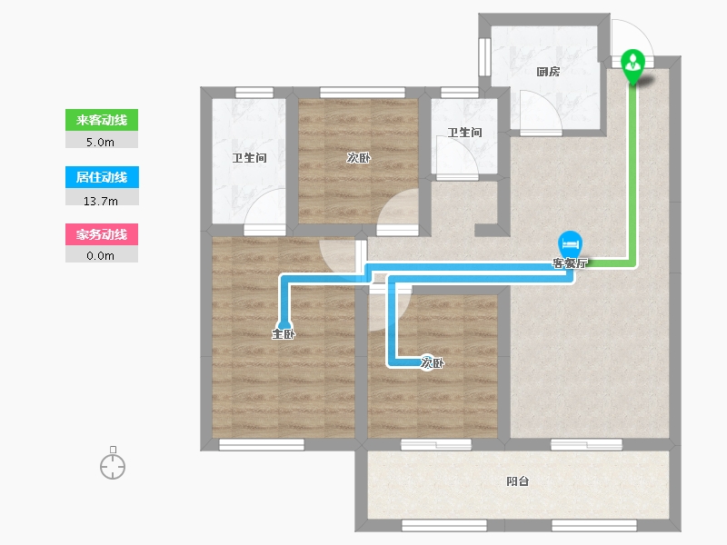 陕西省-宝鸡市-三迪金域中央3期-78.39-户型库-动静线