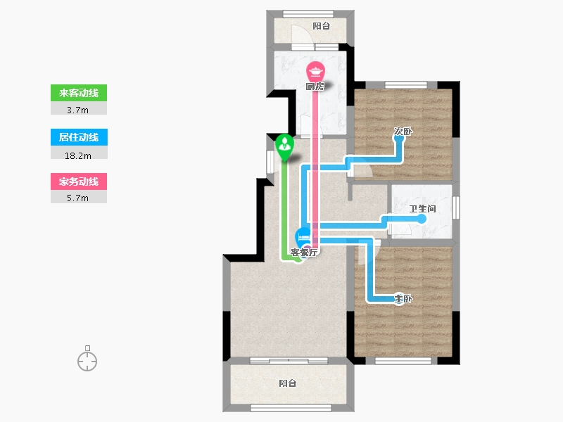 黑龙江省-哈尔滨市-招商学府-69.42-户型库-动静线